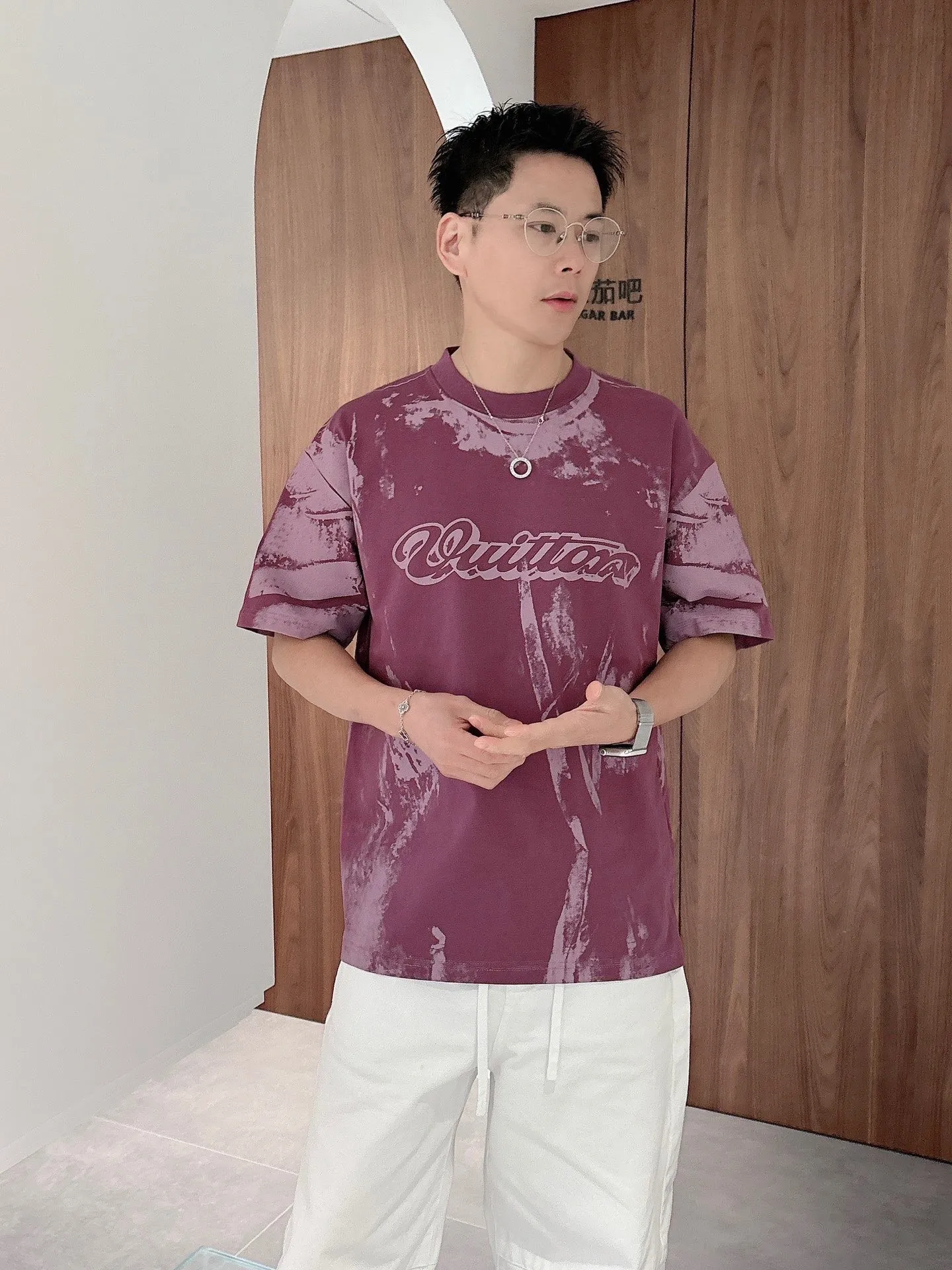 Louis Vuitton/Louis Vuitton optical illusion tie-dye printed short sleeves